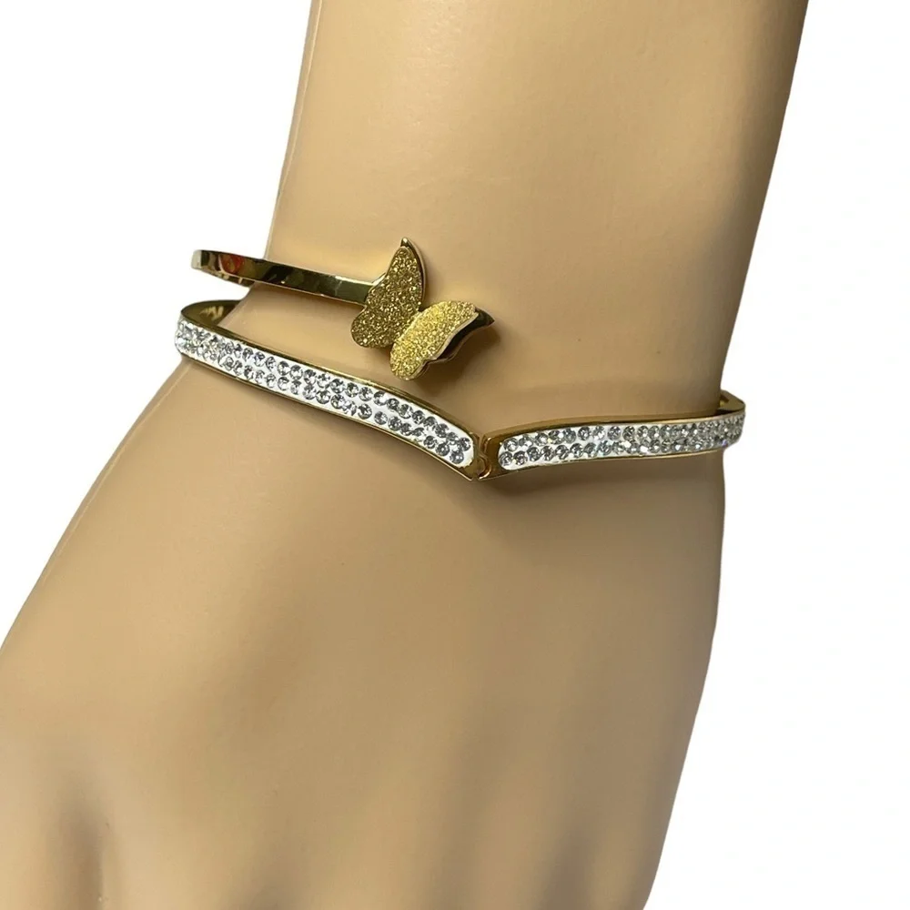 Butterfly and cubic zirconia bracelet NWOT